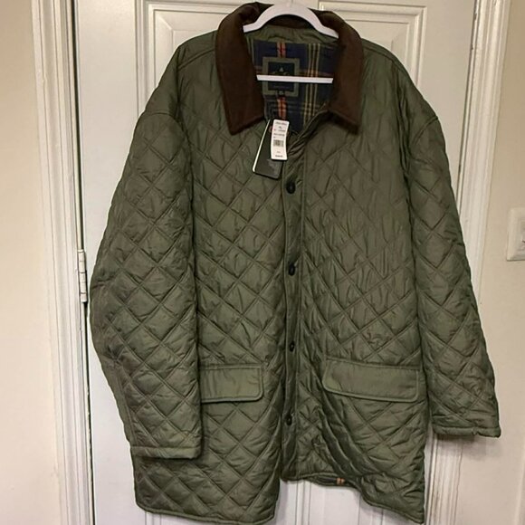 Brooks Brothers Big Tall Paddock Diamond Quilted Coat Green - Picture 3 of 6